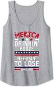 America Drinking Booze & Refusing To Lose Alcohol Beer Flag Tank Top