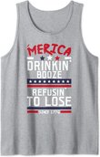 America Drinking Booze & Refusing To Lose Alcohol Beer Flag Tank Top