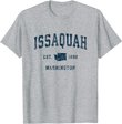 Issaquah Washington WA Vintage Sports Design Navy Print T-Shirt