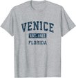 Venice Florida FL Vintage Sports Design Navy Print T-Shirt