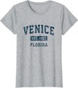 Venice Florida FL Vintage Sports Design Navy Print T-Shirt