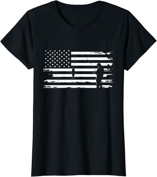 American Flag Fishing Apparel - Fishing T-Shirt