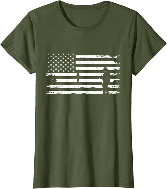 American Flag Fishing Apparel - Fishing T-Shirt