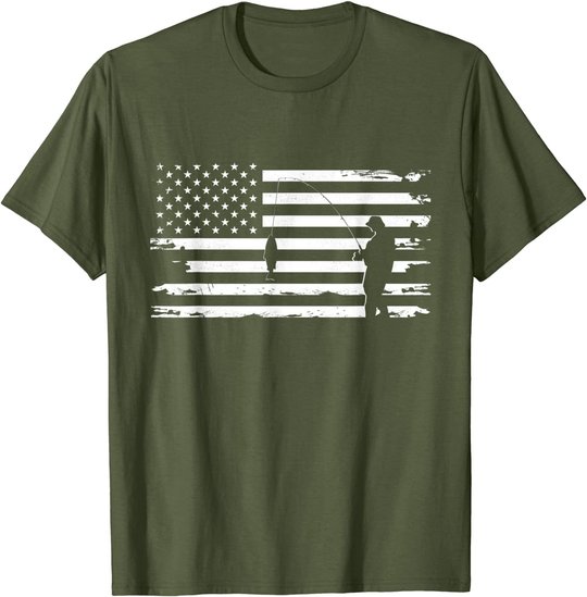 American Flag Fishing Apparel - Fishing T-Shirt
