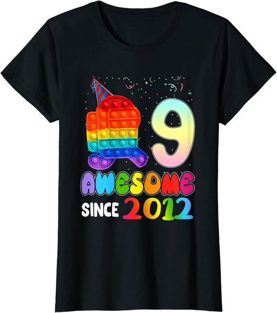 Awesome Since 2012 Among Pop it With Us 9th Birthday Kids T-Shirt
