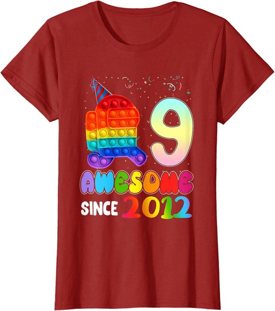 Awesome Since 2012 Among Pop it With Us 9th Birthday Kids T-Shirt