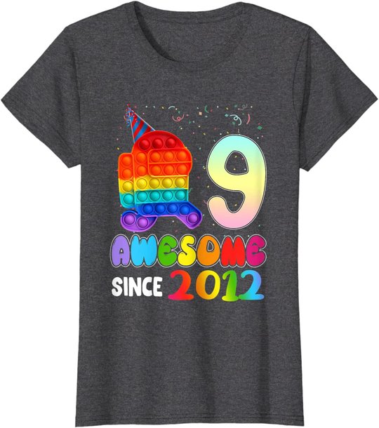 Awesome Since 2012 Among Pop it With Us 9th Birthday Kids T-Shirt