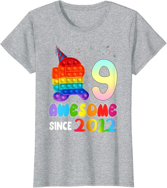 Awesome Since 2012 Among Pop it With Us 9th Birthday Kids T-Shirt