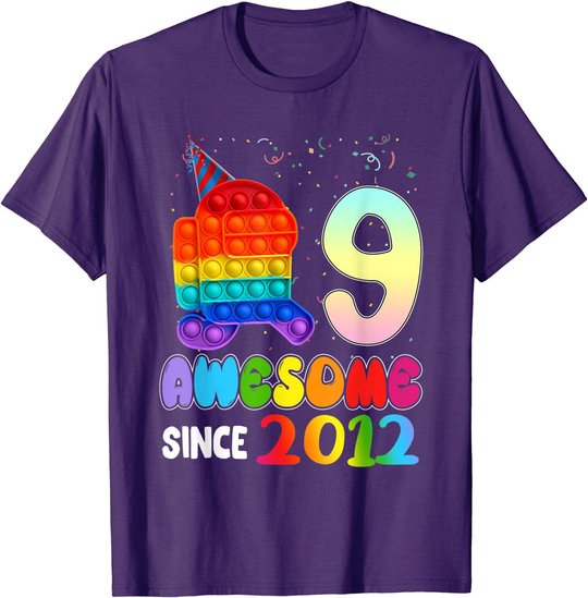 Awesome Since 2012 Among Pop it With Us 9th Birthday Kids T-Shirt