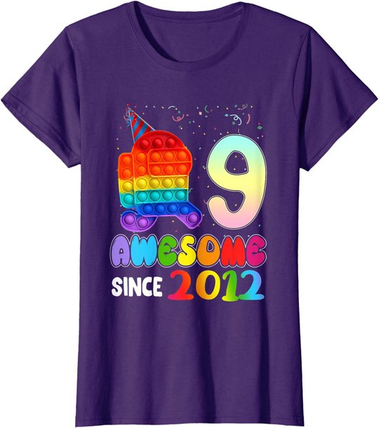 Awesome Since 2012 Among Pop it With Us 9th Birthday Kids T-Shirt