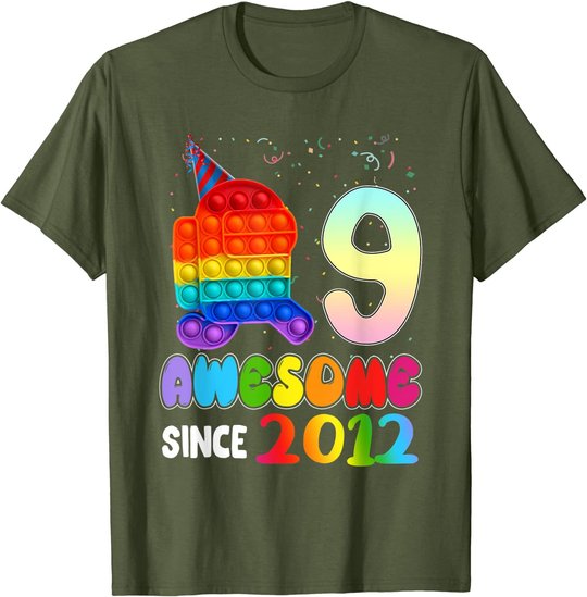 Awesome Since 2012 Among Pop it With Us 9th Birthday Kids T-Shirt