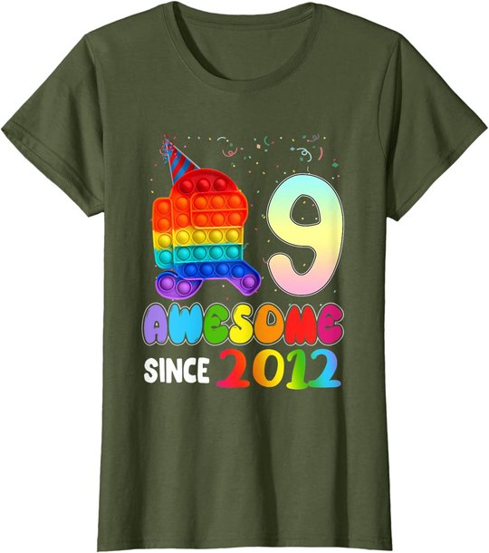 Awesome Since 2012 Among Pop it With Us 9th Birthday Kids T-Shirt