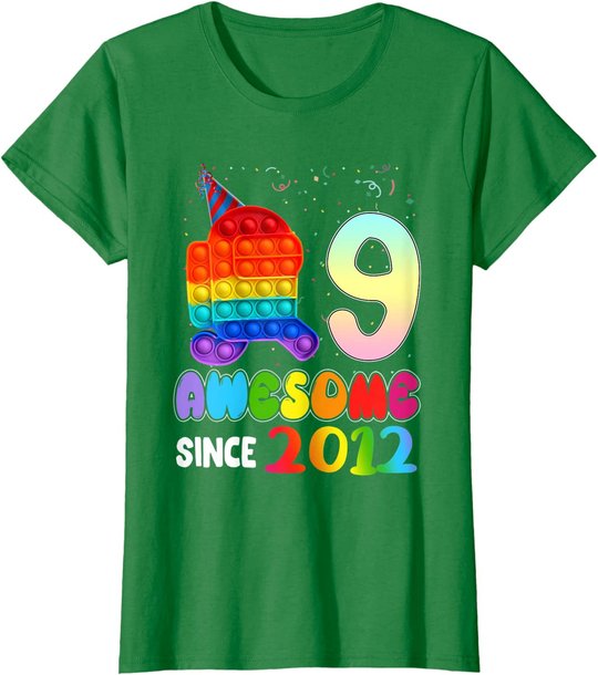 Awesome Since 2012 Among Pop it With Us 9th Birthday Kids T-Shirt