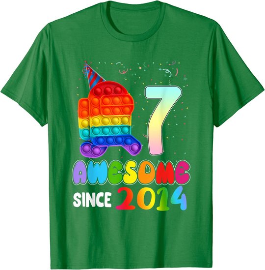 Awesome Since 2014 Among Pop it With Us 7th Birthday Kids T-Shirt