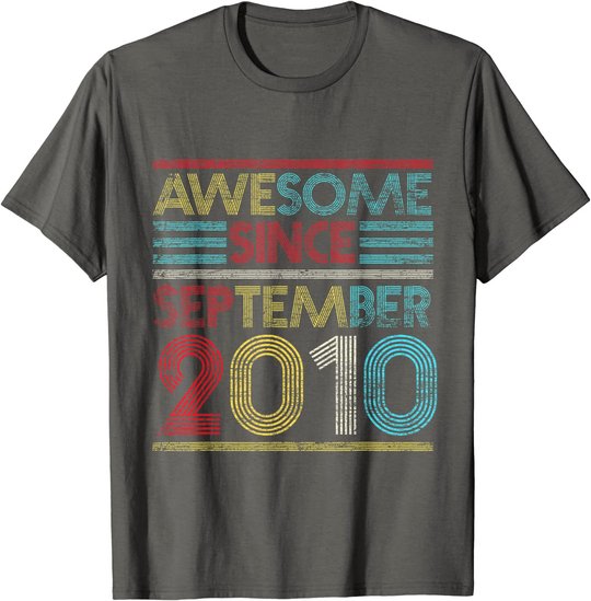 Awesome Since September 2010 Bday Gifts 11th Birthday T-Shirt