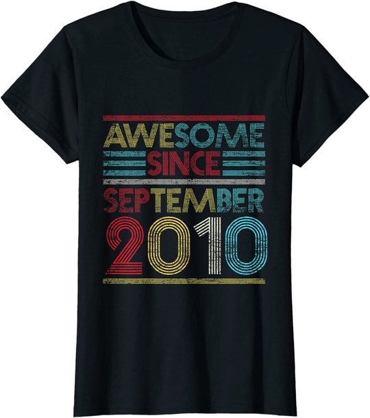 Awesome Since September 2010 Bday Gifts 11th Birthday T-Shirt