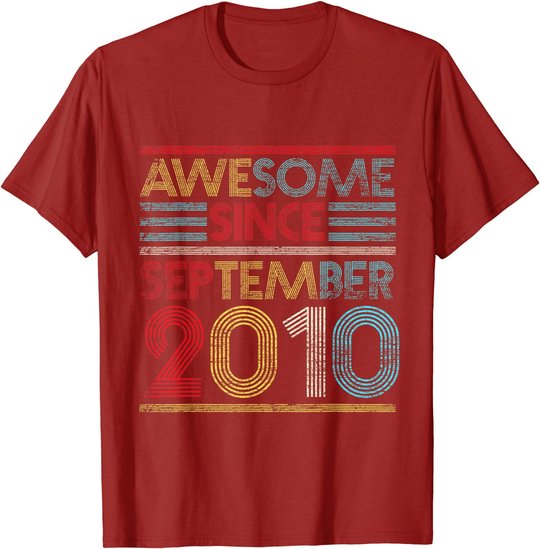 Awesome Since September 2010 Bday Gifts 11th Birthday T-Shirt