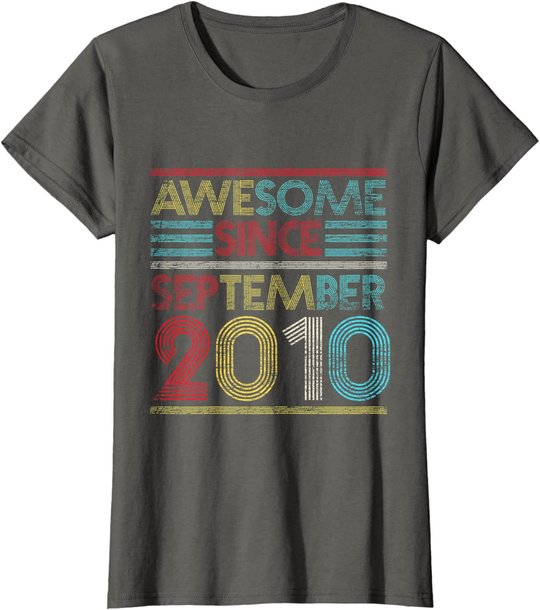 Awesome Since September 2010 Bday Gifts 11th Birthday T-Shirt