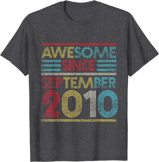 Awesome Since September 2010 Bday Gifts 11th Birthday T-Shirt