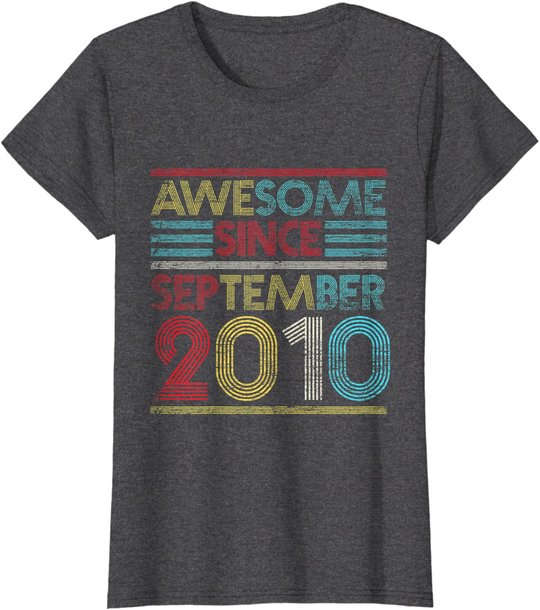 Awesome Since September 2010 Bday Gifts 11th Birthday T-Shirt