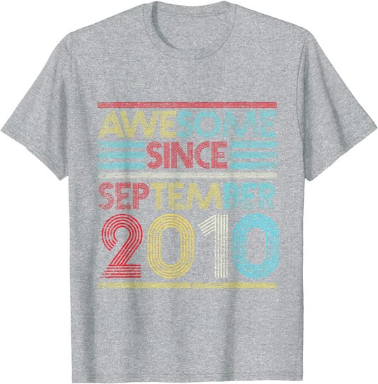 Awesome Since September 2010 Bday Gifts 11th Birthday T-Shirt