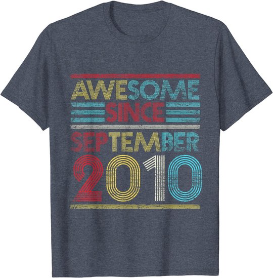 Awesome Since September 2010 Bday Gifts 11th Birthday T-Shirt