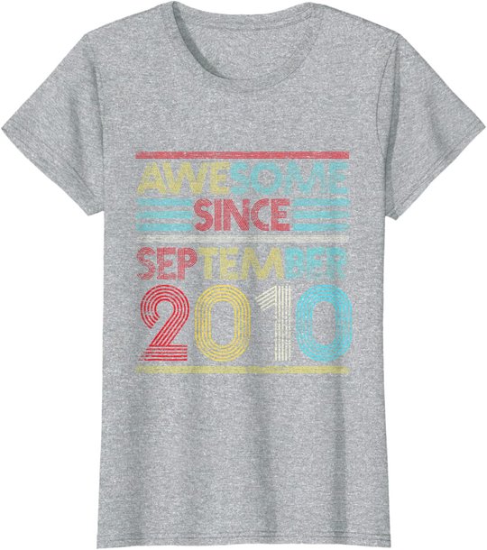 Awesome Since September 2010 Bday Gifts 11th Birthday T-Shirt