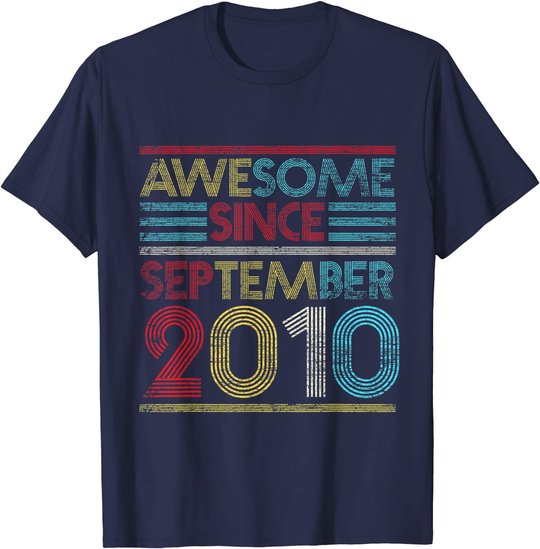 Awesome Since September 2010 Bday Gifts 11th Birthday T-Shirt