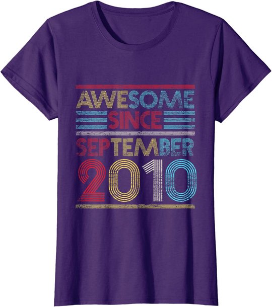 Awesome Since September 2010 Bday Gifts 11th Birthday T-Shirt
