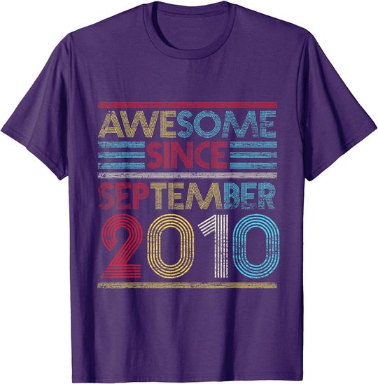 Awesome Since September 2010 Bday Gifts 11th Birthday T-Shirt