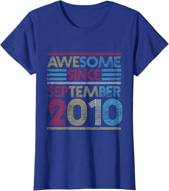 Awesome Since September 2010 Bday Gifts 11th Birthday T-Shirt