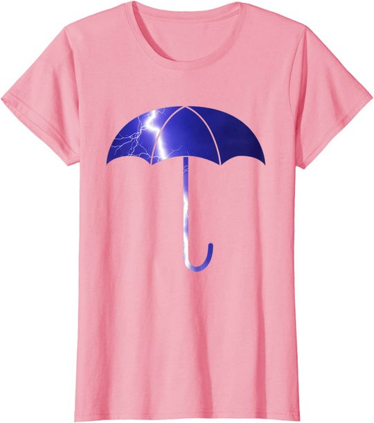 Elegant blue umbrella weather summer lightning bolt T-Shirt