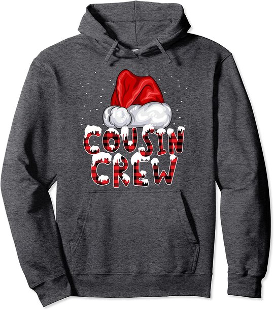 Cousin Crew Red Buffalo Plaid Family Matching Xmas Pajamas Pullover Hoodie