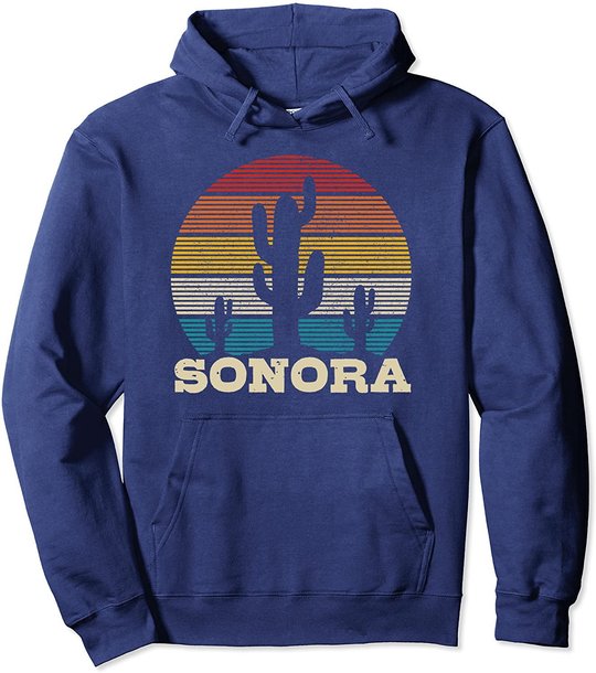 Sonora Mexico Cactus Vintage Retro Desert Souvenir Gift Pullover Hoodie
