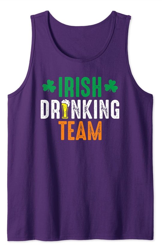 St Patrick's Irish Beer Drinking Team Ireland Flag Clover Tank Top