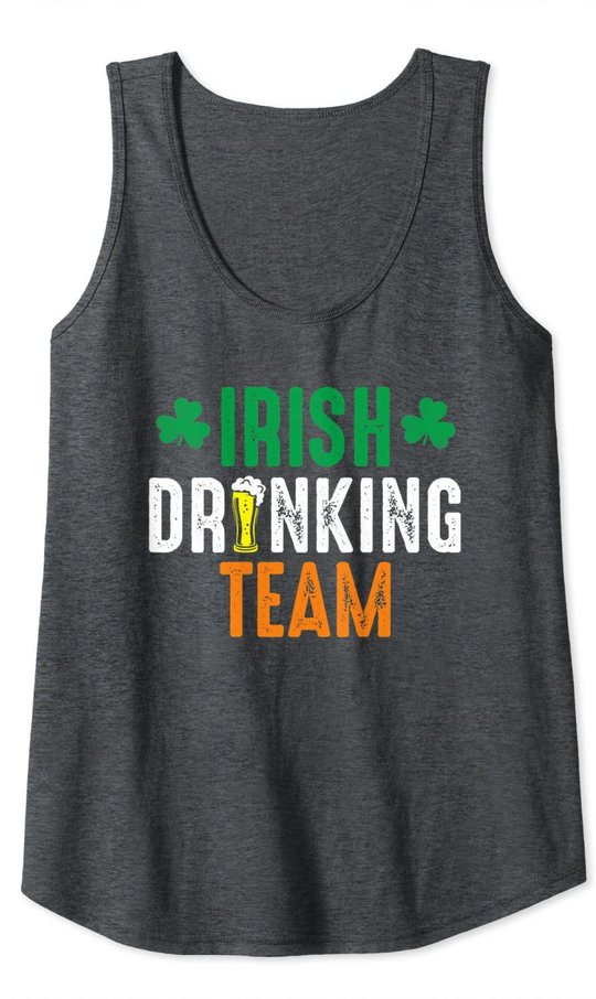 St Patrick's Irish Beer Drinking Team Ireland Flag Clover Tank Top