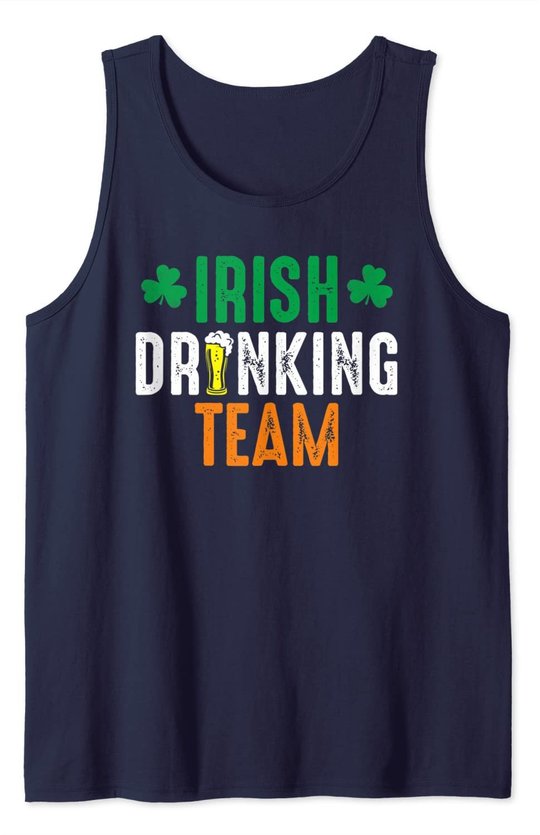 St Patrick's Irish Beer Drinking Team Ireland Flag Clover Tank Top