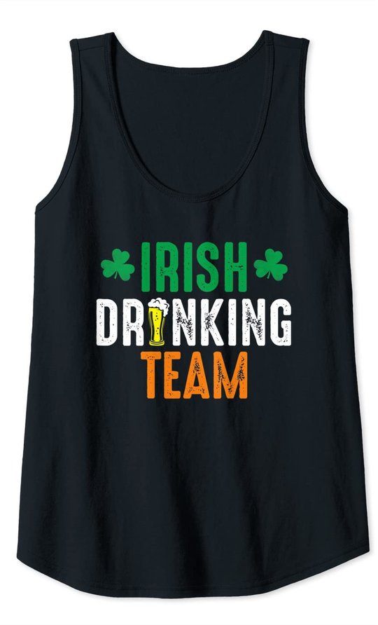 St Patrick's Irish Beer Drinking Team Ireland Flag Clover Tank Top