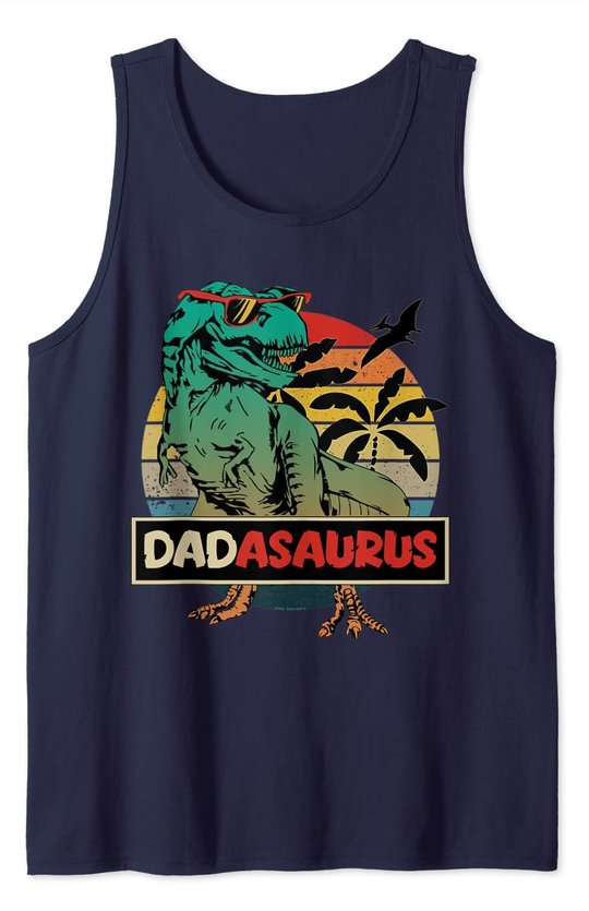 Mens Matching Family Dadasaurus T-Rex Father's Day - Dad Tank Top