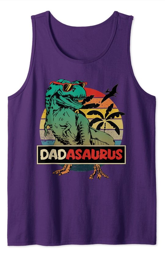 Mens Matching Family Dadasaurus T-Rex Father's Day - Dad Tank Top