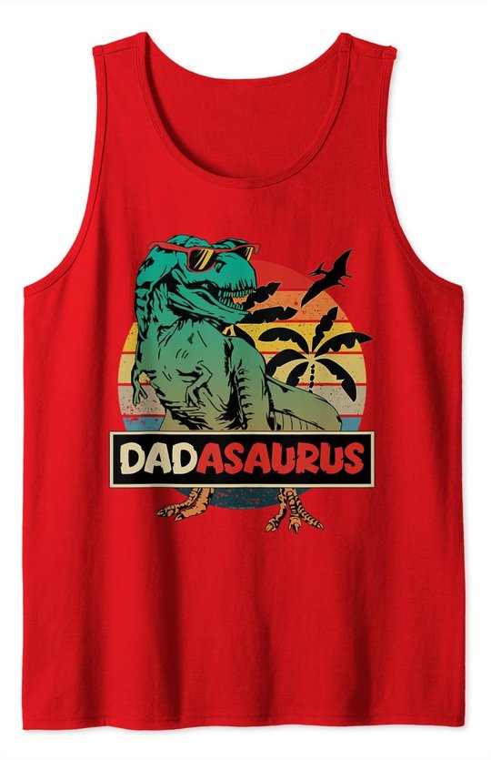 Mens Matching Family Dadasaurus T-Rex Father's Day - Dad Tank Top