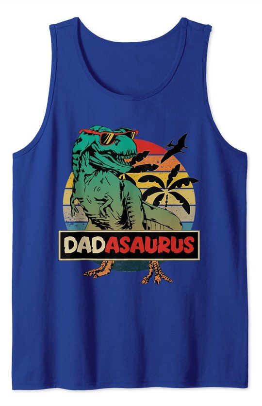 Mens Matching Family Dadasaurus T-Rex Father's Day - Dad Tank Top