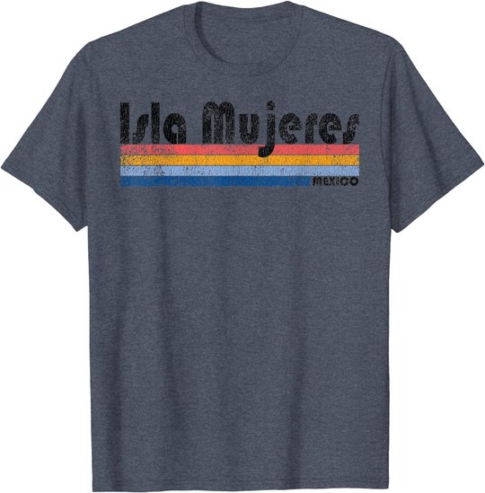 Vintage 1980s Style Isla Mujeres Mexico design T-Shirt