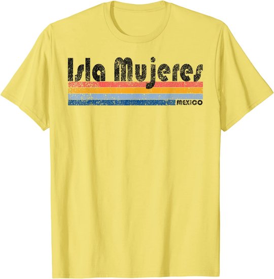 Vintage 1980s Style Isla Mujeres Mexico design T-Shirt