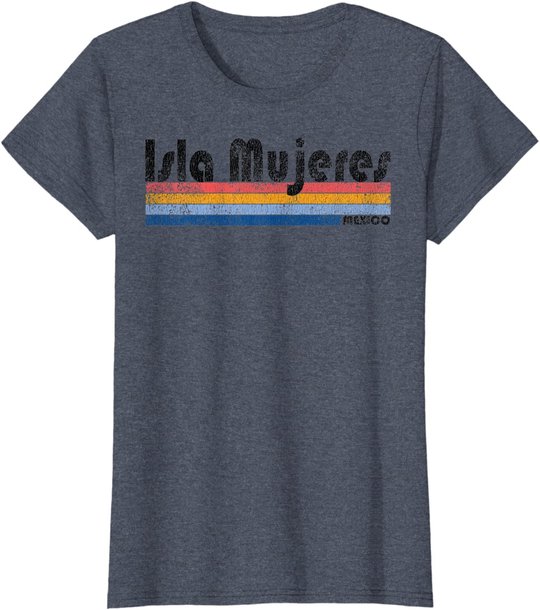 Vintage 1980s Style Isla Mujeres Mexico design T-Shirt