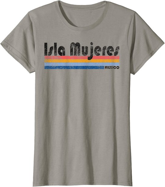Vintage 1980s Style Isla Mujeres Mexico design T-Shirt