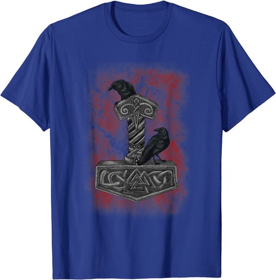 Thor Hammer Mjolnir - Huginn & Muninn - Norse Mythology T-Shirt