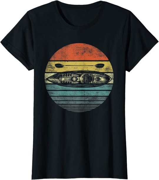 Retro Kayak Canoe Lover Funny Kayaking Paddling Kayaker Gift T-Shirt