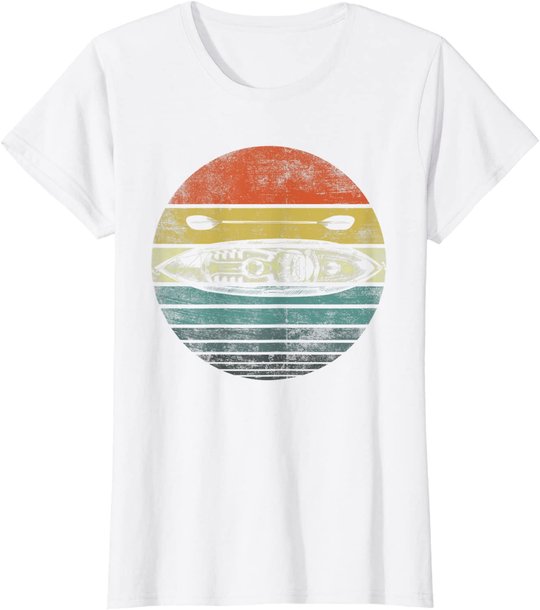 Retro Kayak Canoe Lover Funny Kayaking Paddling Kayaker Gift T-Shirt