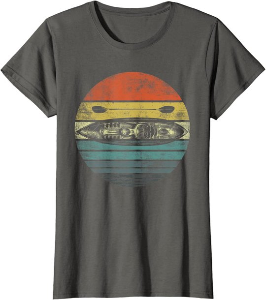 Retro Kayak Canoe Lover Funny Kayaking Paddling Kayaker Gift T-Shirt
